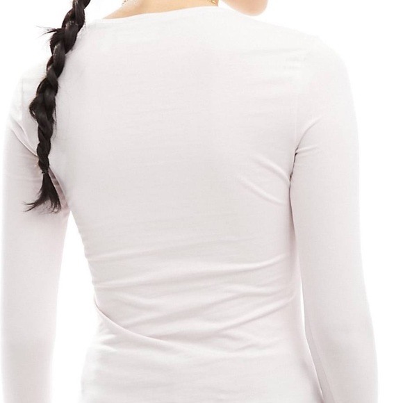 NWT WEEKDAY LIGHT PINK LONG SLEEVE SLIM FIT TOP M - Picture 2 of 3